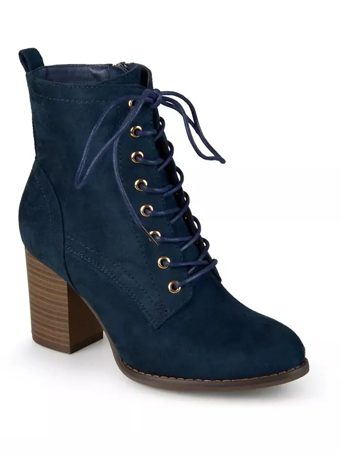 Женские ботильоны Baylor Lace Up Stacked Heel Journee Collection — изображение 1 из 8, синий