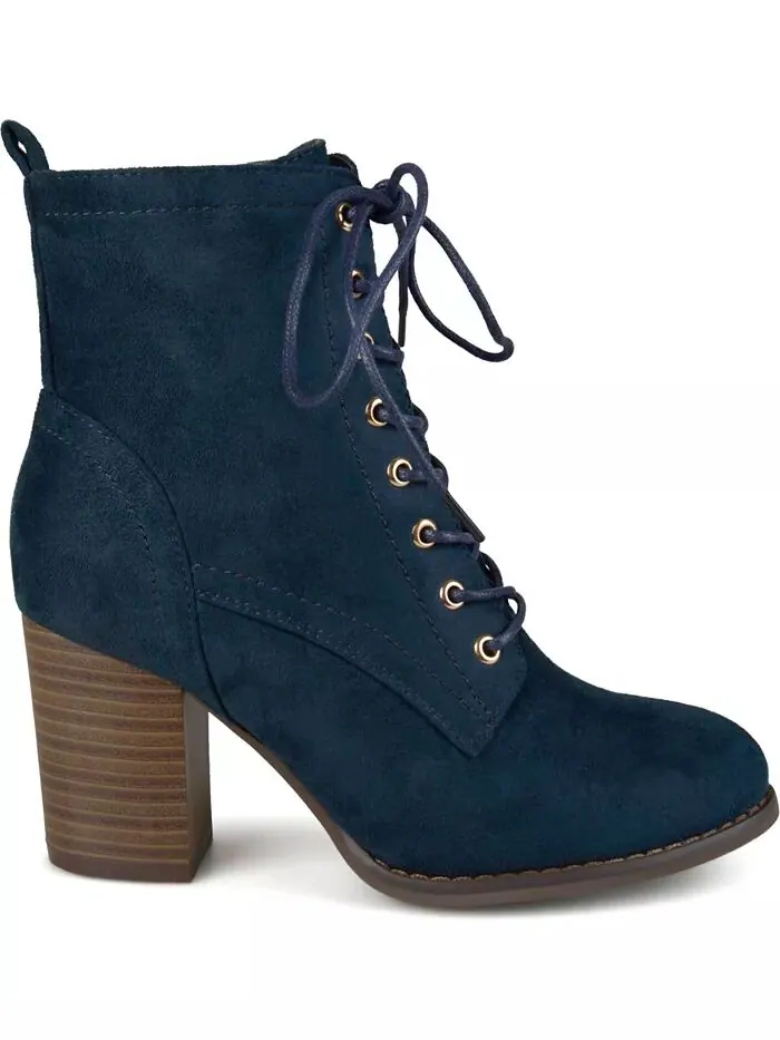 Женские ботильоны Baylor Lace Up Stacked Heel Journee Collection — изображение 2 из 8, синий