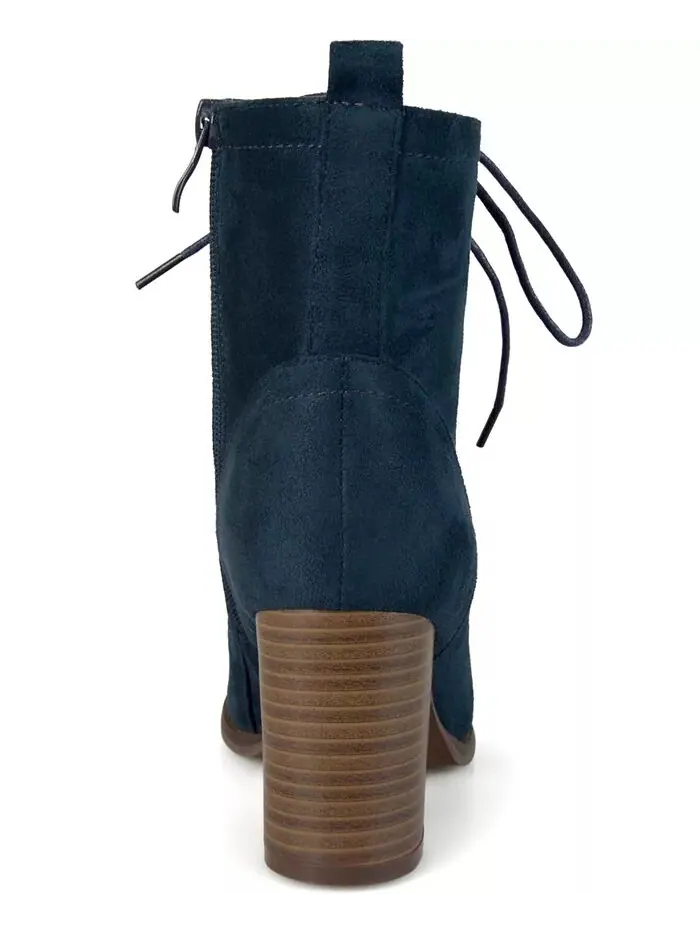 Женские ботильоны Baylor Lace Up Stacked Heel Journee Collection — изображение 3 из 8, синий