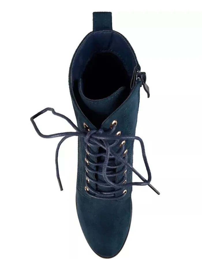 Женские ботильоны Baylor Lace Up Stacked Heel Journee Collection — изображение 4 из 8, синий