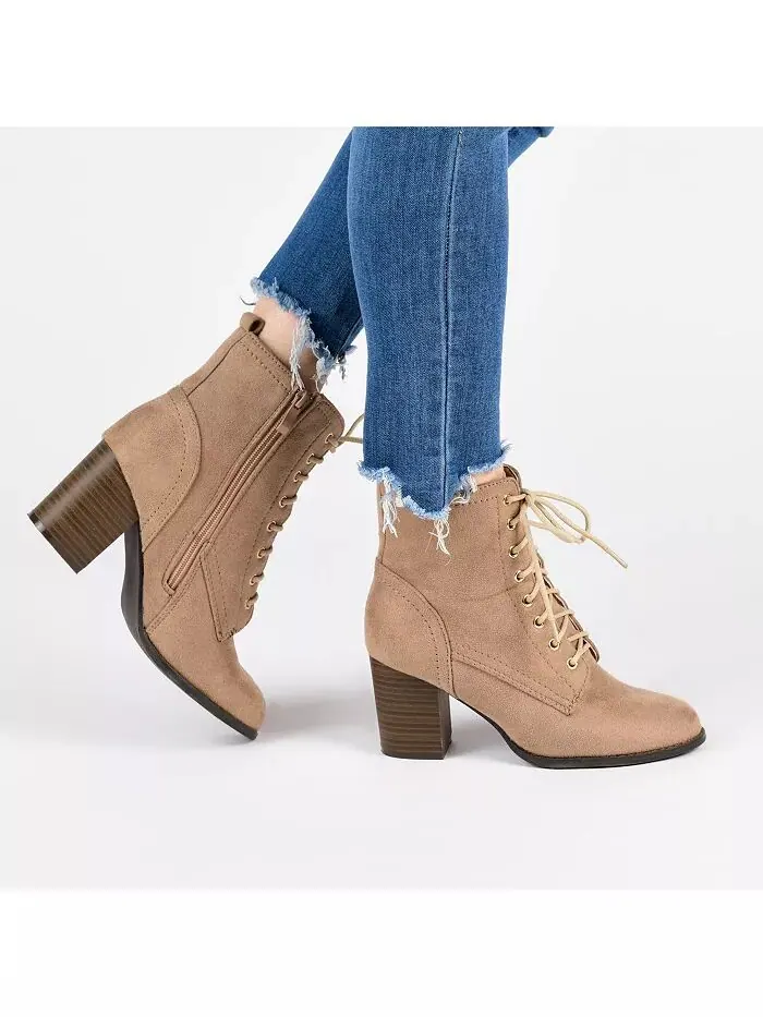 Женские ботильоны Baylor Lace Up Stacked Heel Journee Collection — изображение 8 из 8, синий
