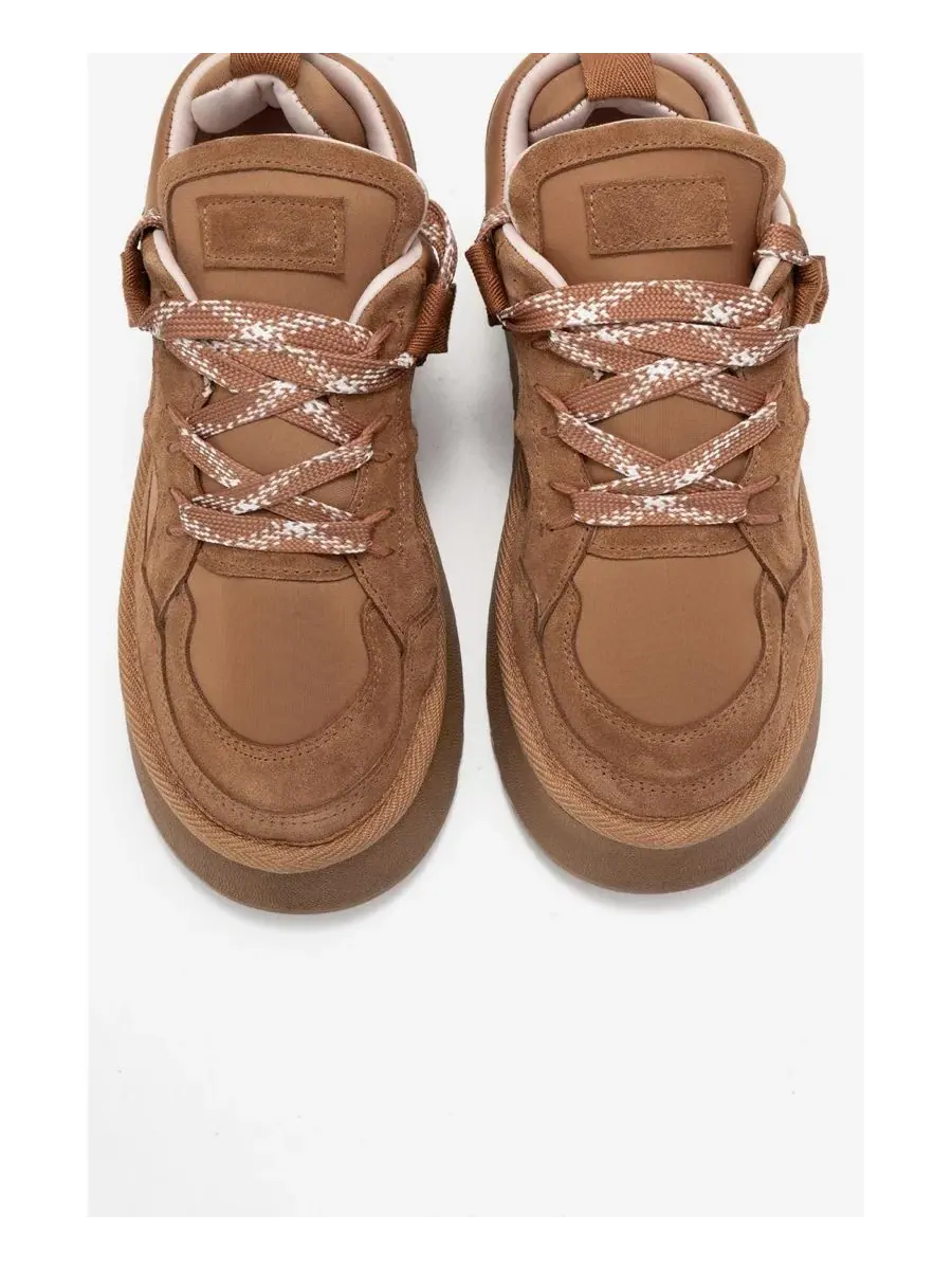 Кроссовки на платформе Riven Leather Cognac Suede Forever & Always Shoes — изображение 5 из 6, коньячный