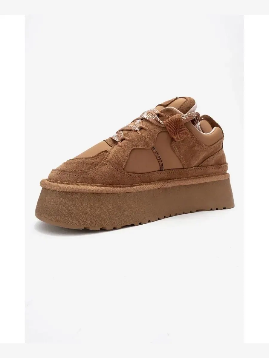 Кроссовки на платформе Riven Leather Cognac Suede Forever & Always Shoes — изображение 6 из 6, коньячный