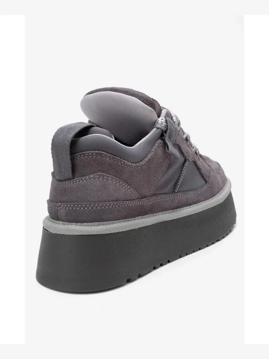 Кроссовки на платформе с замшевым верхом Riven Leather Forever & Always Shoes — изображение 3 из 6, серый
