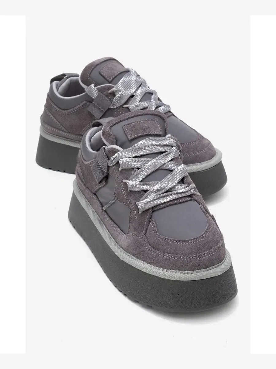 Кроссовки на платформе с замшевым верхом Riven Leather Forever & Always Shoes — изображение 4 из 6, серый