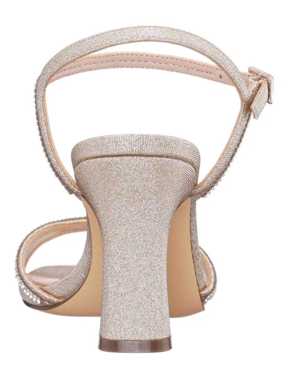 Женские босоножки на каблуке Adela Mid Heel Dress Evening Sandals Nina — изображение 3 из 6, платиновый