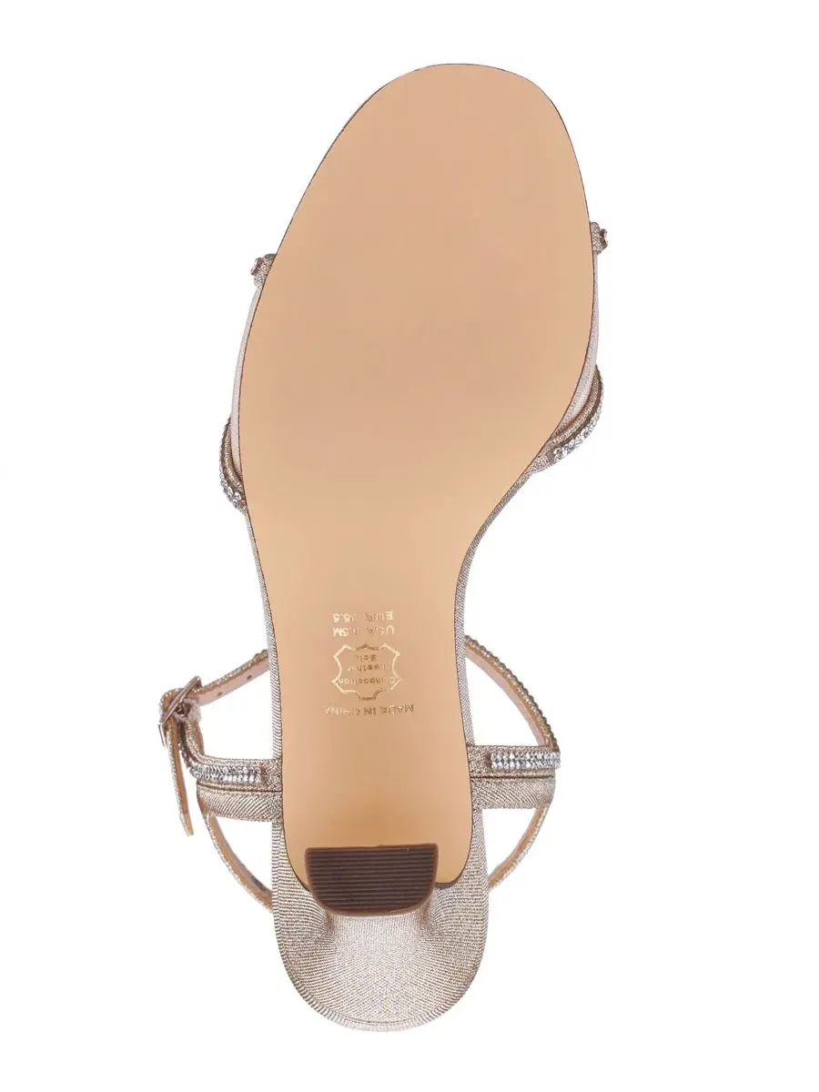Женские босоножки на каблуке Adela Mid Heel Dress Evening Sandals Nina — изображение 5 из 6, платиновый