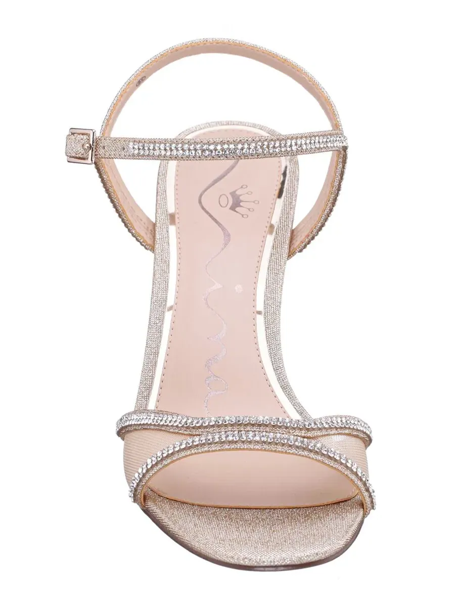 Женские босоножки на каблуке Adela Mid Heel Dress Evening Sandals Nina — изображение 6 из 6, платиновый