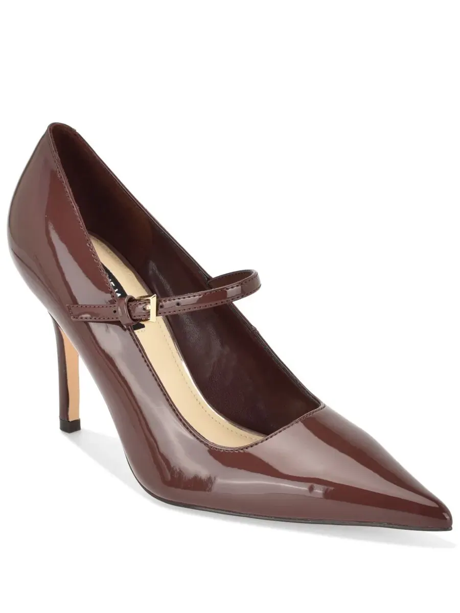 Туфли на каблуке-шпильке с острым мысом и ремешком, Mary Jane Gorjus Nine West — изображение 1 из 5, коричневый