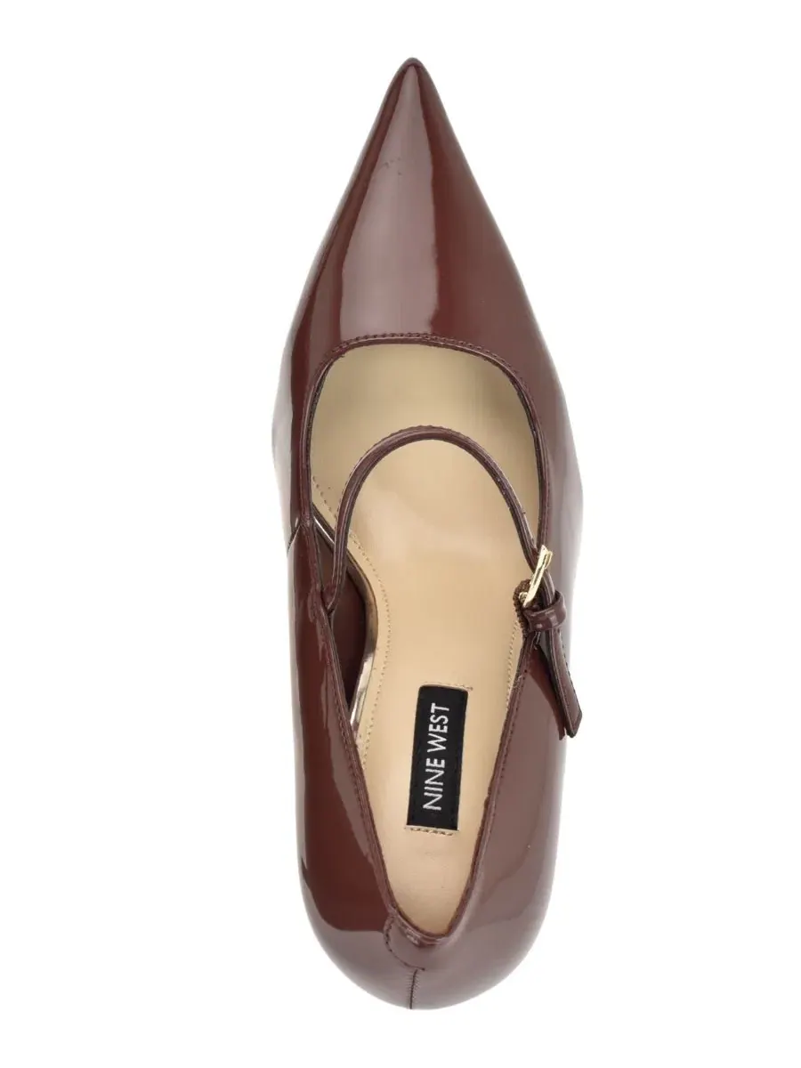 Туфли на каблуке-шпильке с острым мысом и ремешком, Mary Jane Gorjus Nine West — изображение 4 из 5, коричневый