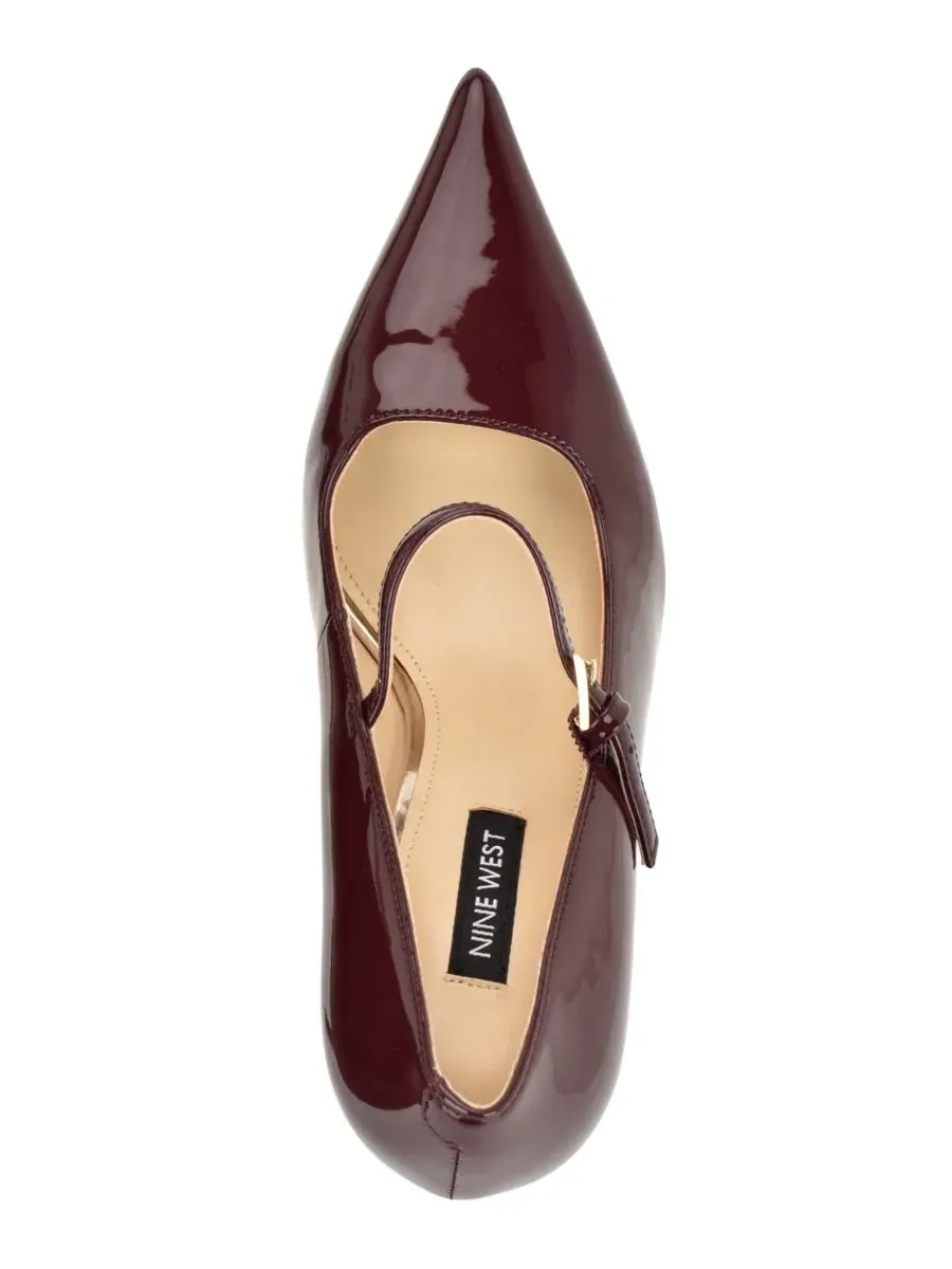 Туфли-лодочки Gorjus Mary Jane с острым носком, бренд Nine West — изображение 4 из 5, темный красный