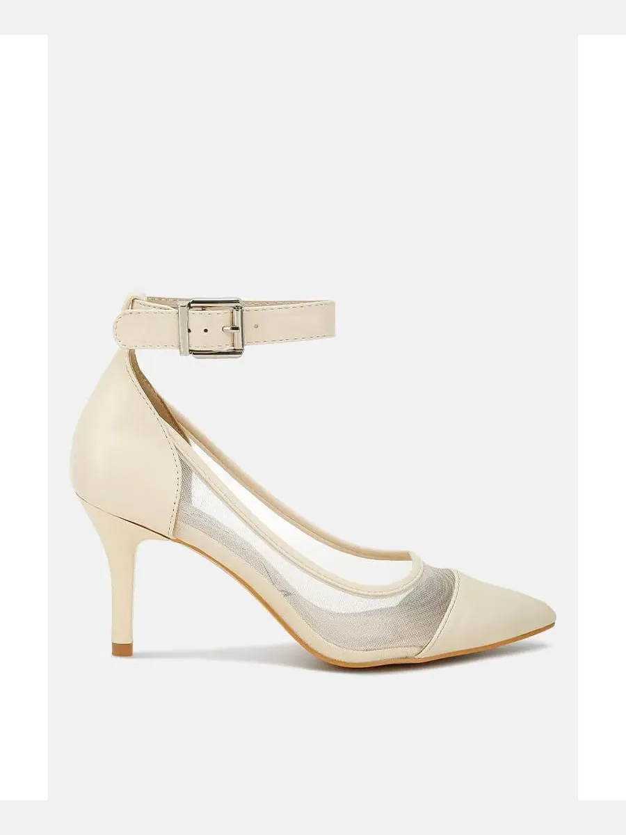 Туфли-лодочки из сетки с острым мысом Hearst Mesh Pump Sandals London Rag — изображение 1 из 2, бежевый