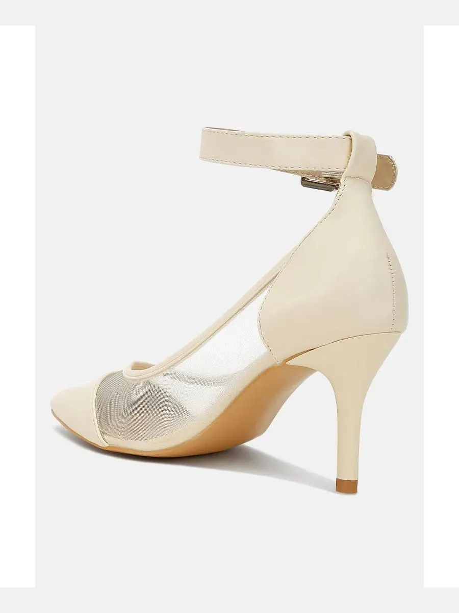 Туфли-лодочки из сетки с острым мысом Hearst Mesh Pump Sandals London Rag — изображение 2 из 2, бежевый