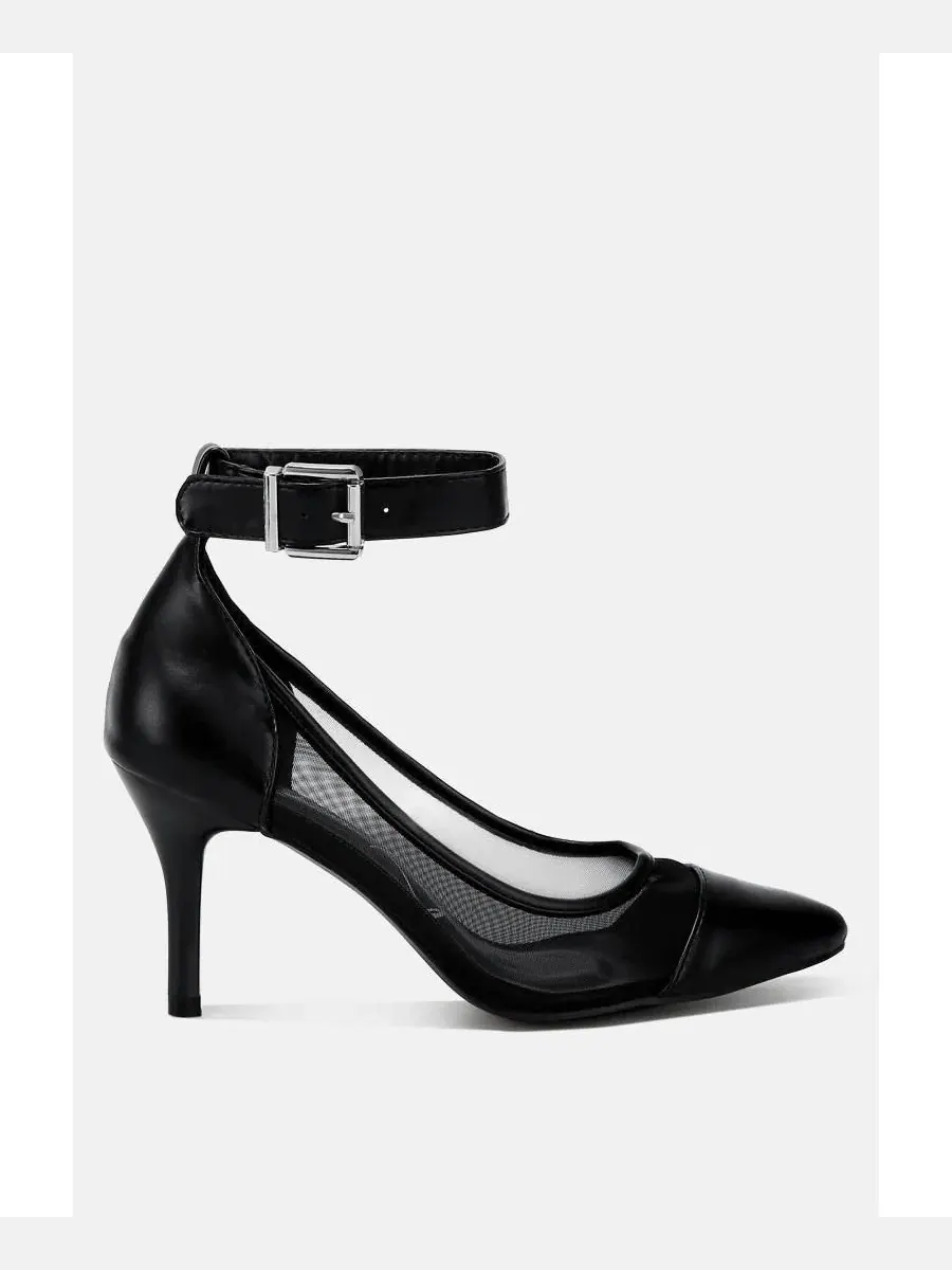 Туфли-лодочки из сетки с острым мысом Hearst Mesh Pump Sandals London Rag — изображение 3 из 3, черный