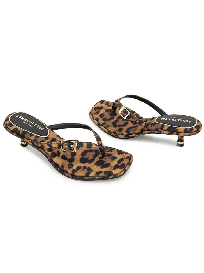 Женские сандалии Gillie на низком каблуке Kenneth Cole New York — изображение 8 из 8, леопардовый