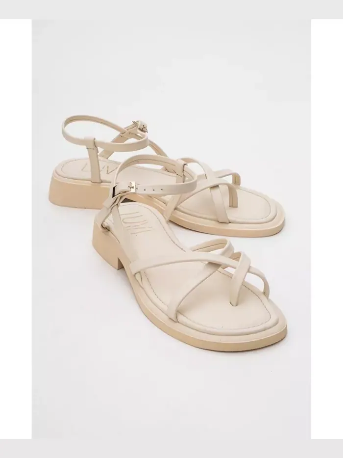 Антас Strappy Кожаные Плоские Сандалии (Женщины) Forever & Always Shoes — изображение 1 из 3, бежевый