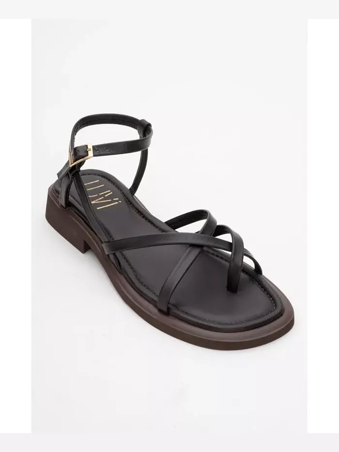 Antas Плоские сандалии на ремешках из кожи (женские) Forever & Always Shoes — изображение 2 из 4, коричневый