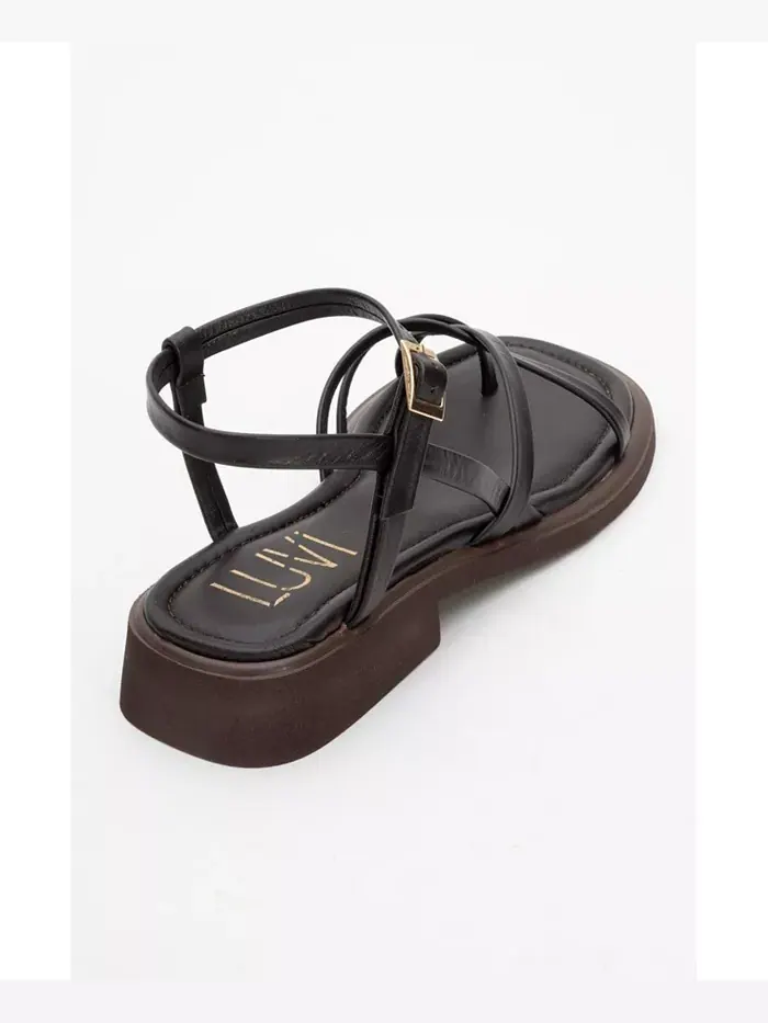 Antas Плоские сандалии на ремешках из кожи (женские) Forever & Always Shoes — изображение 4 из 4, коричневый