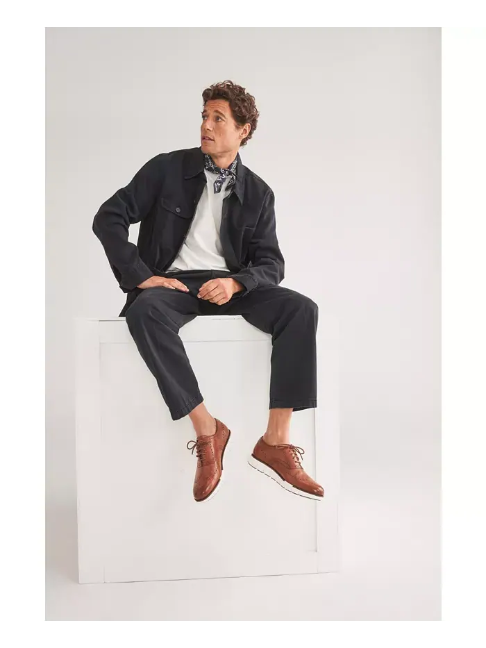 Мужские оксфорды ZERØGRAND Remastered с перфорацией и шнуровкой Cole Haan — изображение 8 из 10, бежевый/слоновая кость