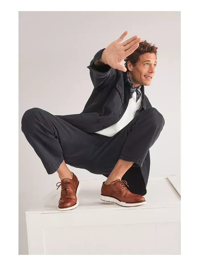 Мужские оксфорды ZERØGRAND Remastered с перфорацией и шнуровкой Cole Haan — изображение 9 из 10, бежевый/слоновая кость