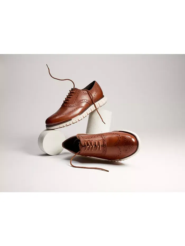 Мужские оксфорды ZERØGRAND Remastered с перфорацией и шнуровкой Cole Haan — изображение 10 из 10, бежевый/слоновая кость