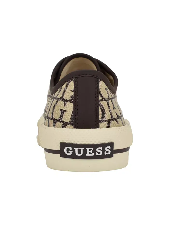 Женские кроссовки Carey Jacquard Logo Low-Top на шнурках GUESS — изображение 3 из 5, темный коричневый