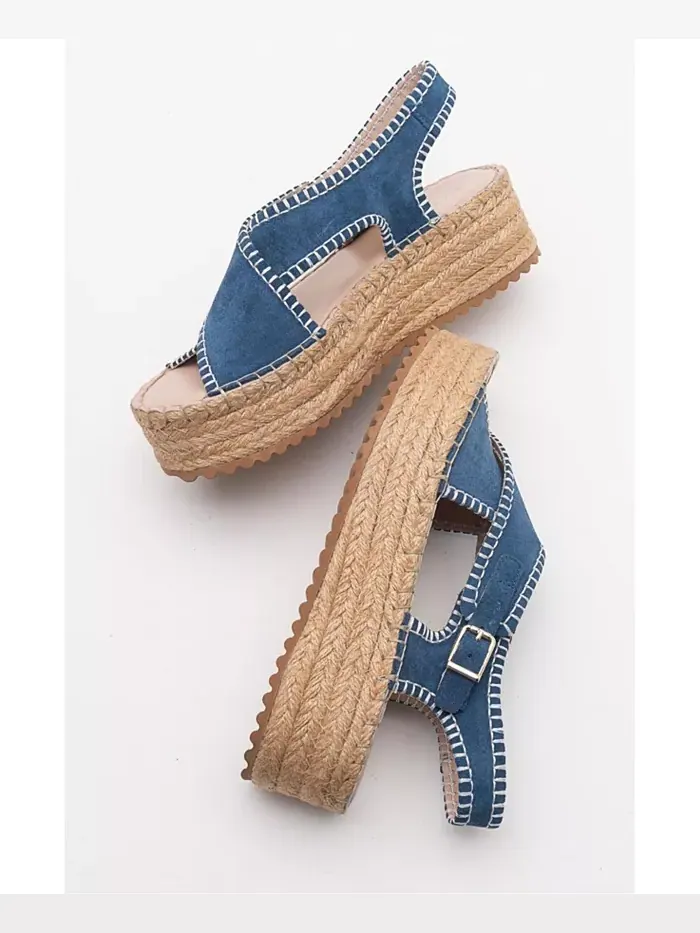 Босоножки Bellezza на платформе из кожи Forever & Always Shoes — изображение 6 из 6, темно-синий