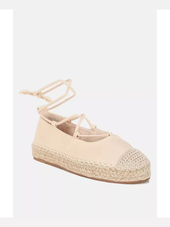 Сандалии Alaya Woven Toe Lace-Up Espadrilles London Rag — изображение 1 из 3, бежевый