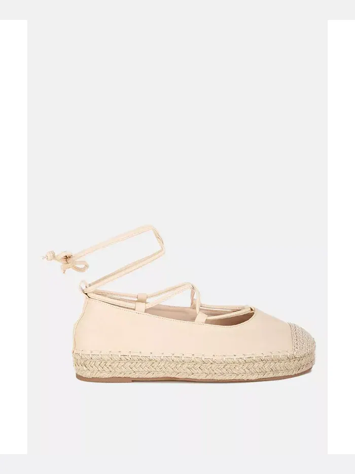 Сандалии Alaya Woven Toe Lace-Up Espadrilles London Rag — изображение 2 из 3, бежевый