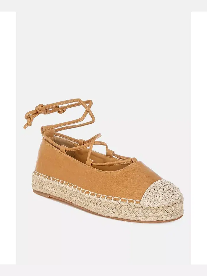 Сандалии Alaya Woven Toe Lace-Up Espadrilles London Rag — изображение 1 из 3, бежевый