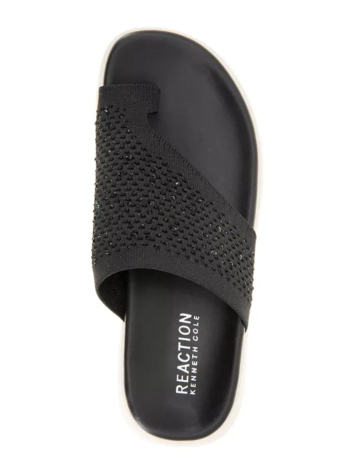 Женские плоские сандалии Teffi с круглым носом Kenneth Cole Reaction — изображение 4 из 8, черный