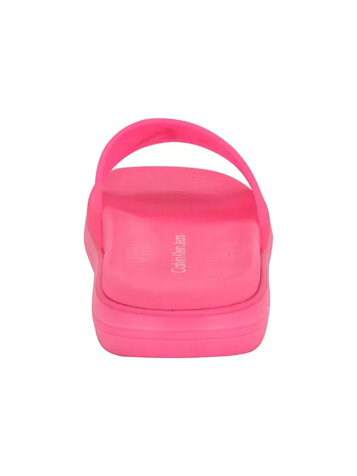 Женские сланцы Peari Pool с закрытым носком Calvin Klein — изображение 3 из 5, яркий розовый