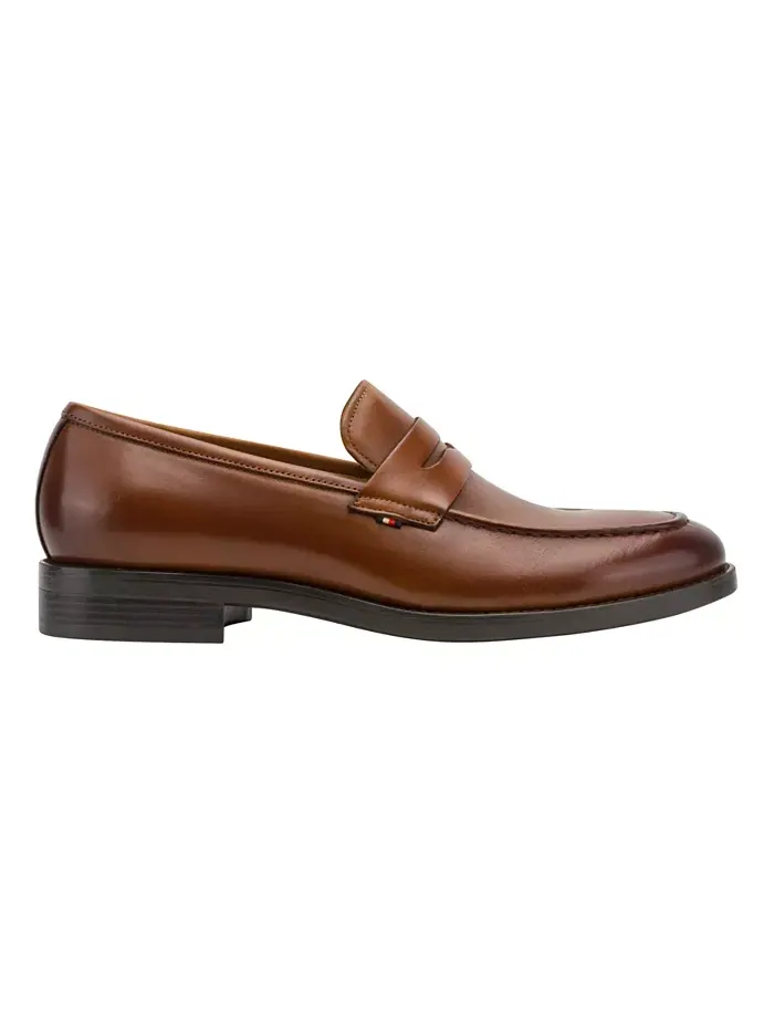 Мужские кожаные пенни-лоферы Covel Tommy Hilfiger — изображение 2 из 5, коричневый