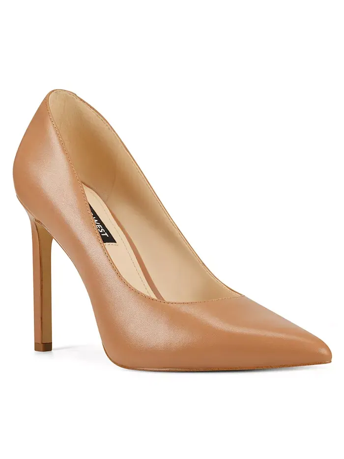 Женские туфли-лодочки Tatiana с острым носом на шпильке Nine West — изображение 1 из 5, коньячный