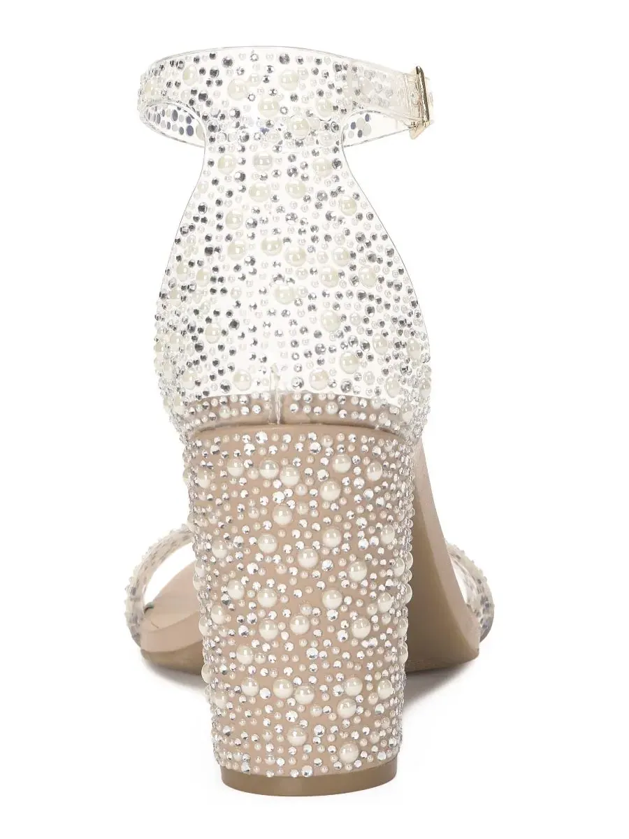 Сандалии Lexini на каблуке-платформе I.N.C. International Concepts, Pearl Bling Vinyl — изображение 3 из 5