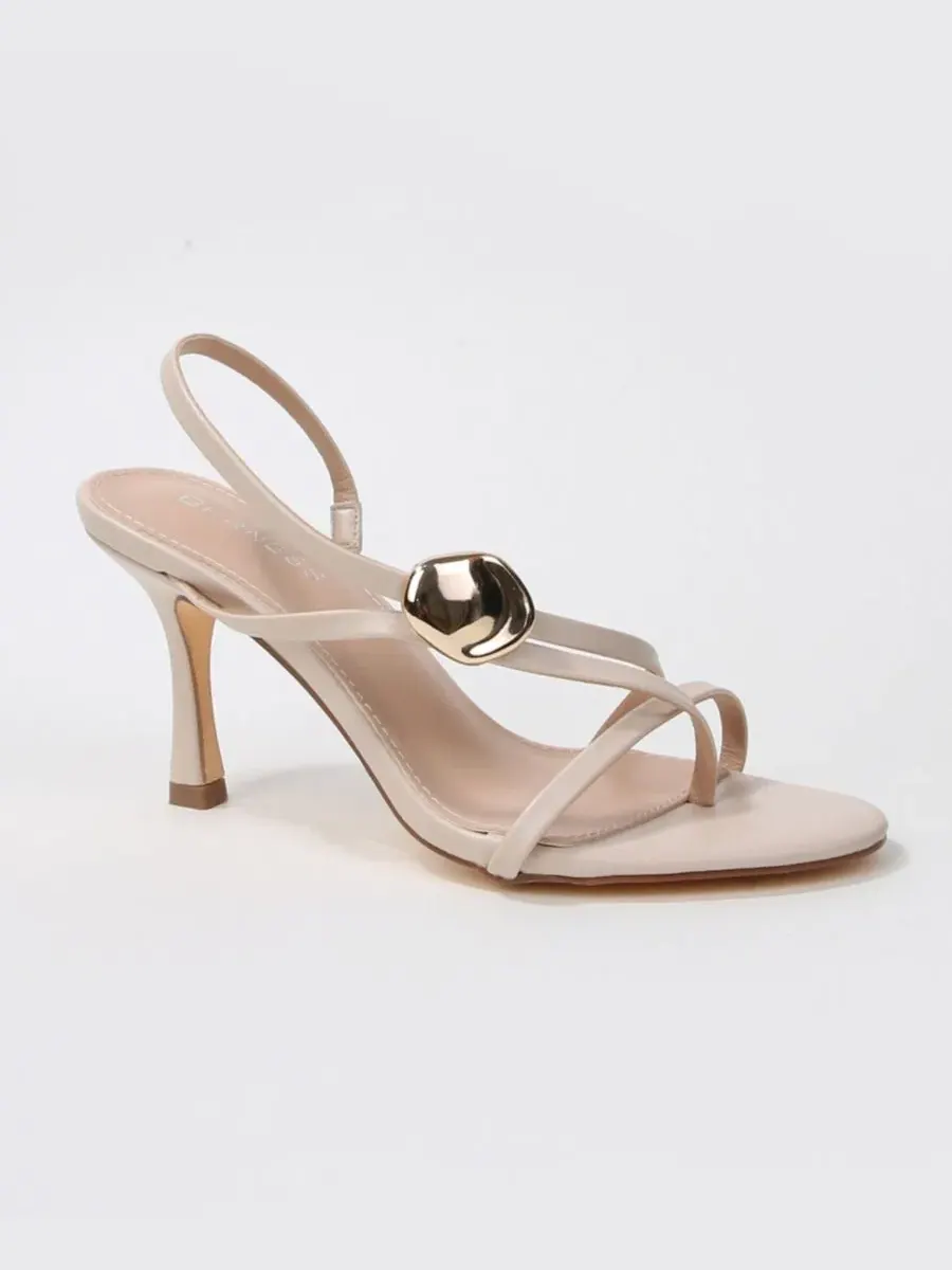 Женские босоножки с ремешком на каблуке Hebe Gold-Tone Nugged Slingback Dress Sandals BERNESS