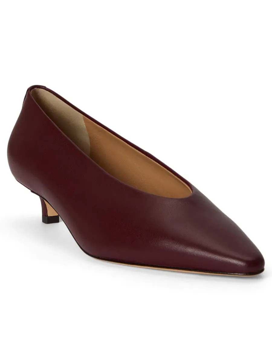 Туфли-лодочки Francesca на каблуке-рюмочке Lauren Ralph Lauren, Dark Garnet Smooth Leather — изображение 1 из 4