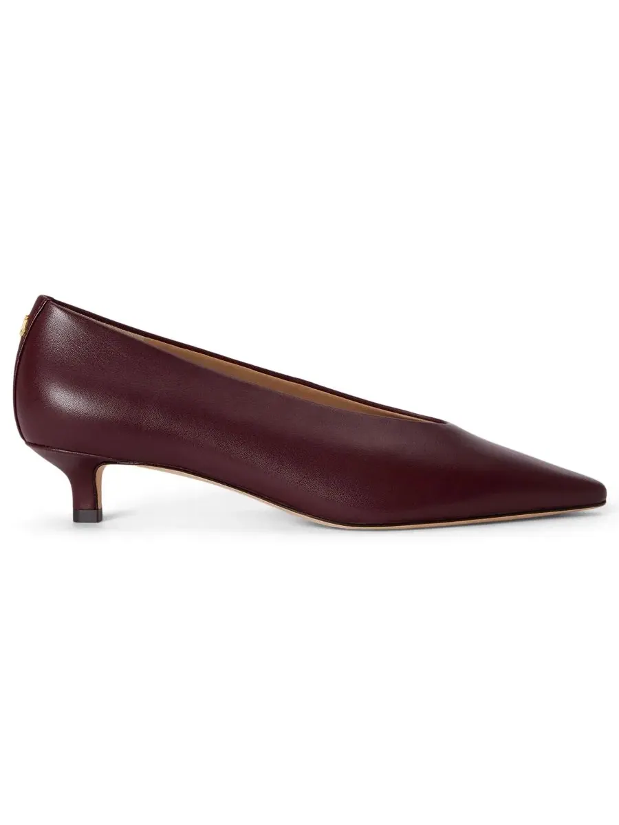 Туфли-лодочки Francesca на каблуке-рюмочке Lauren Ralph Lauren, Dark Garnet Smooth Leather — изображение 2 из 4