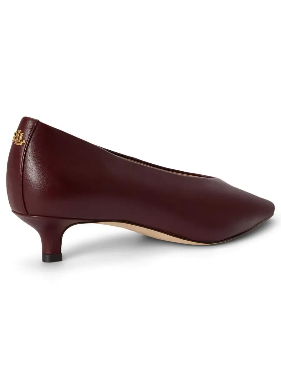 Туфли-лодочки Francesca на каблуке-рюмочке Lauren Ralph Lauren, Dark Garnet Smooth Leather — изображение 3 из 4