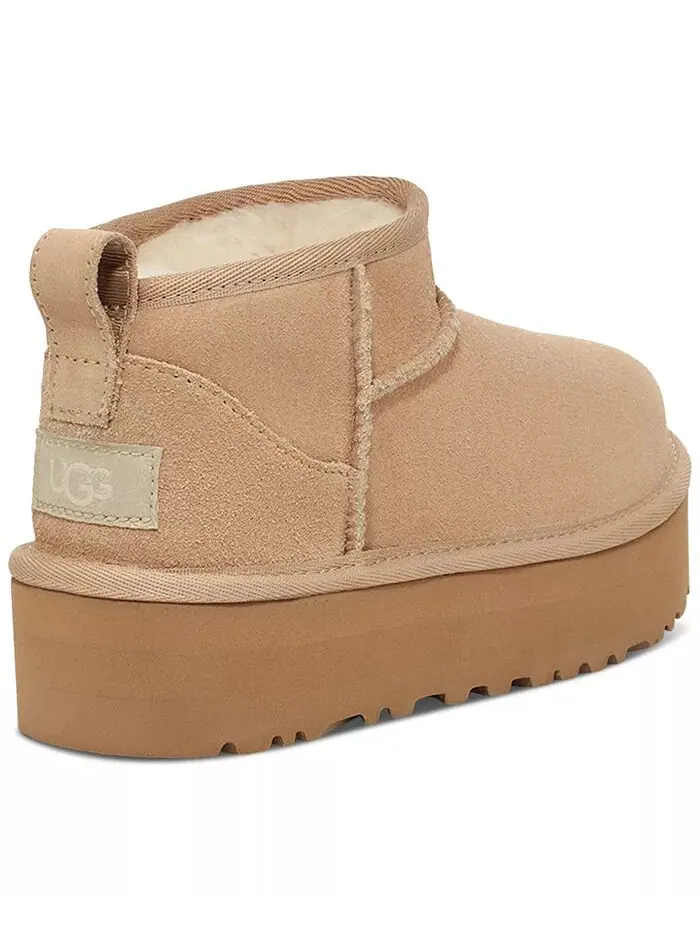 Детские классические ультра мини-ботинки на платформе UGG® — изображение 3 из 5, бежевый