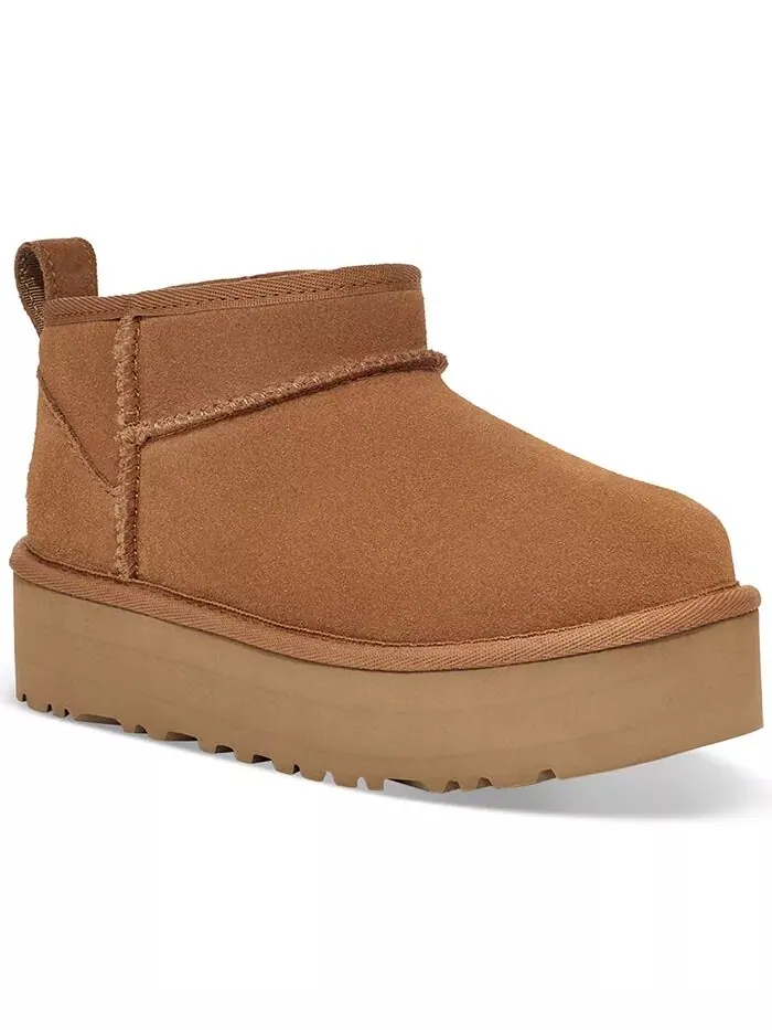 Детские классические ультра мини-ботинки на платформе UGG® — изображение 1 из 11, орех