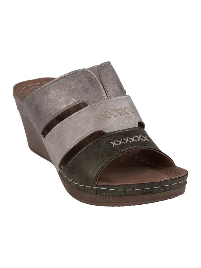 Женские сандалии Delores на платформе с тройными ремешками GC Shoes — изображение 1 из 5, хаки мульти