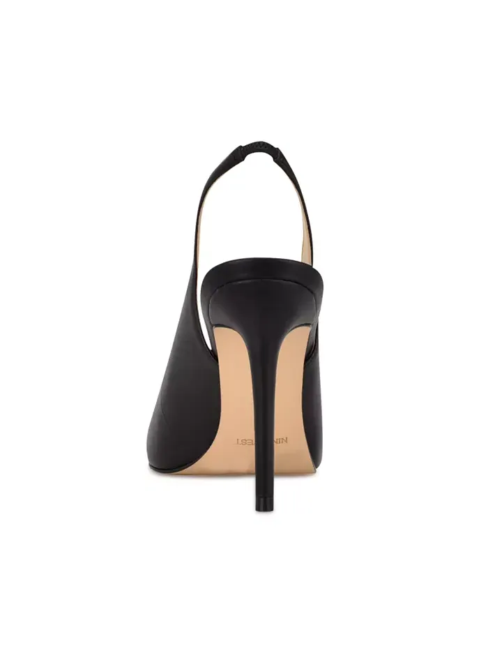 Женские туфли-лодочки на шпильке с перьями и ремешком на пятке Nine West — изображение 3 из 5, черный