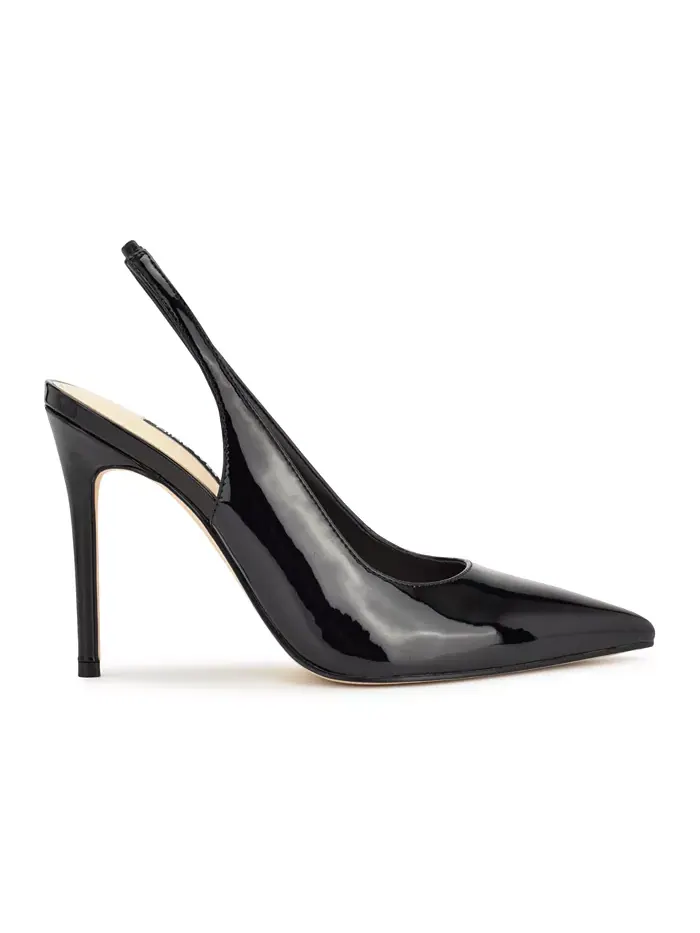 Женские перьевые туфли-лодочки на шпильке с ремешком на пятке Nine West — изображение 2 из 5, черный
