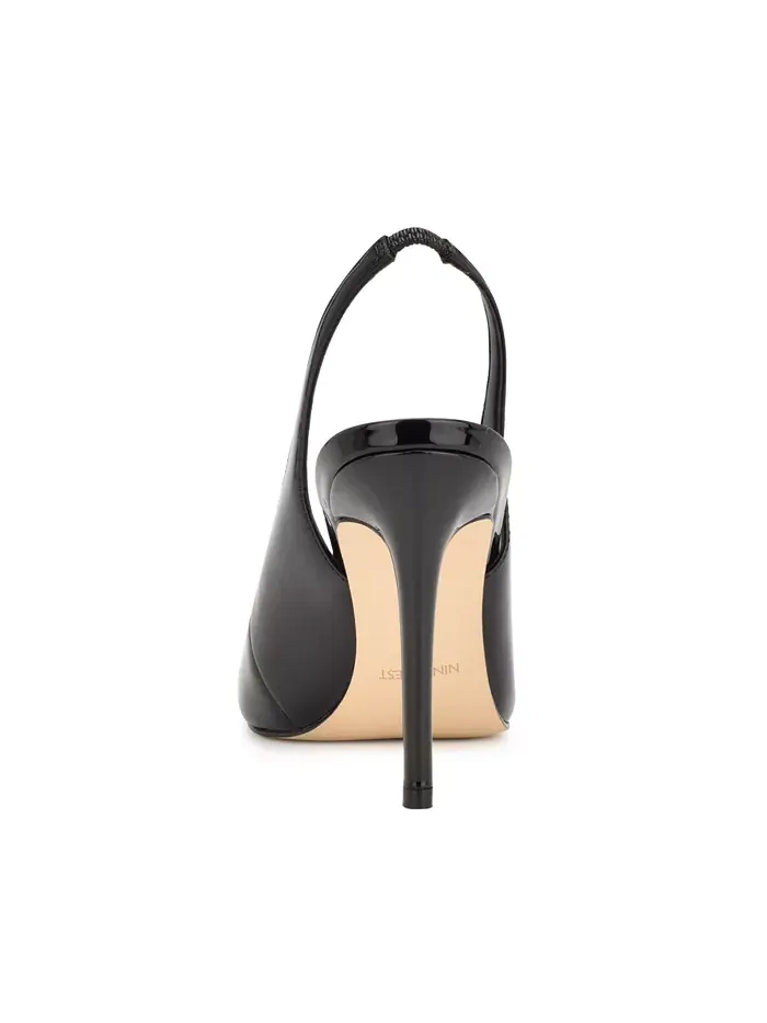 Женские перьевые туфли-лодочки на шпильке с ремешком на пятке Nine West — изображение 3 из 5, черный