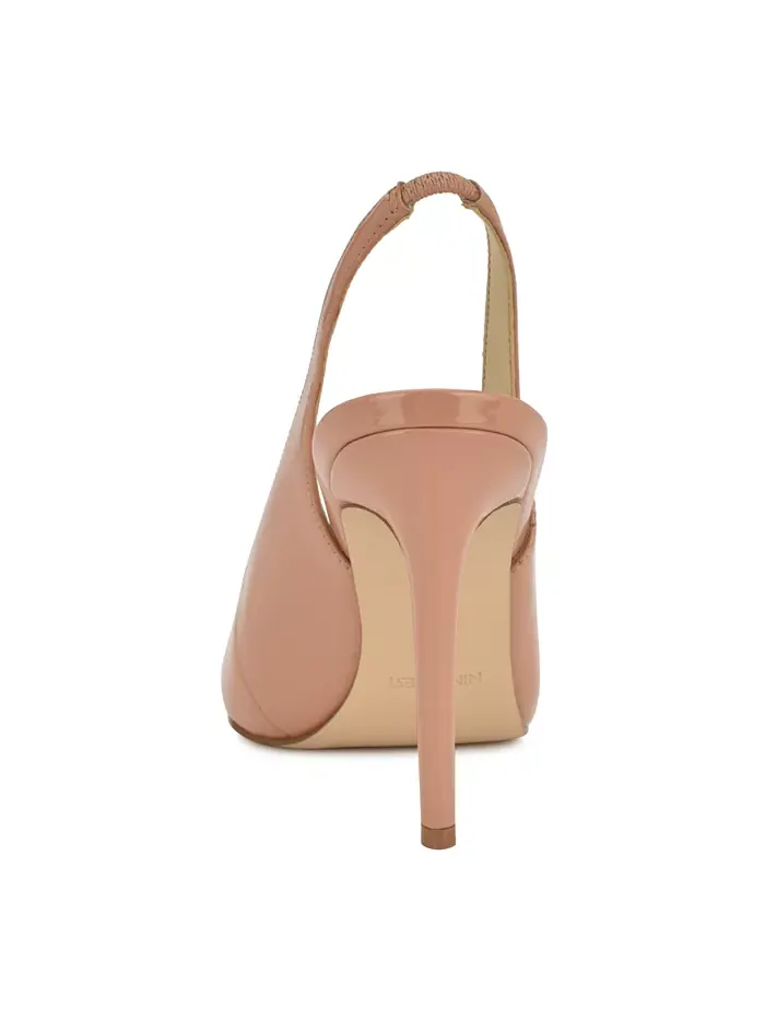 Женские перьевые туфли-лодочки на шпильке с ремешком на пятке Nine West — изображение 3 из 5, белый