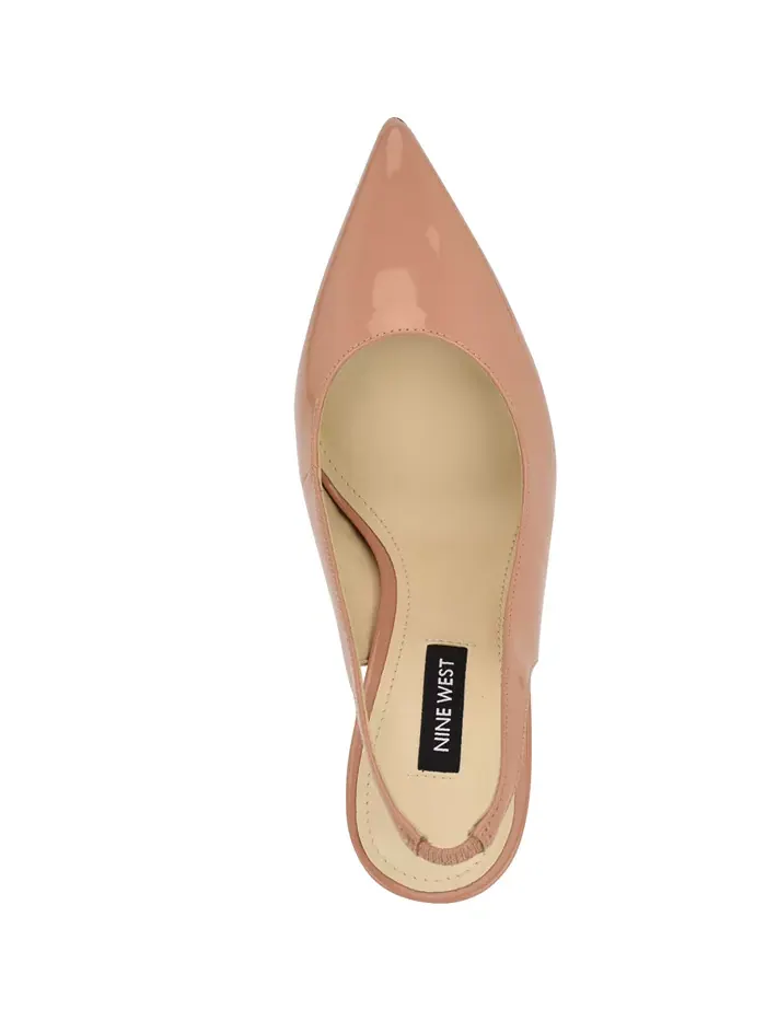 Женские перьевые туфли-лодочки на шпильке с ремешком на пятке Nine West — изображение 4 из 5, белый