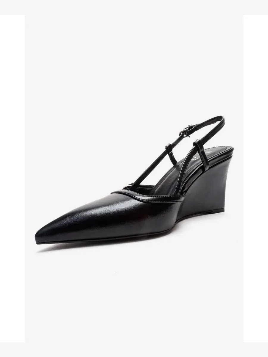 Женские туфли-лодочки на танкетке Celia с острым носком Prologue Shoes — изображение 3 из 4, черный