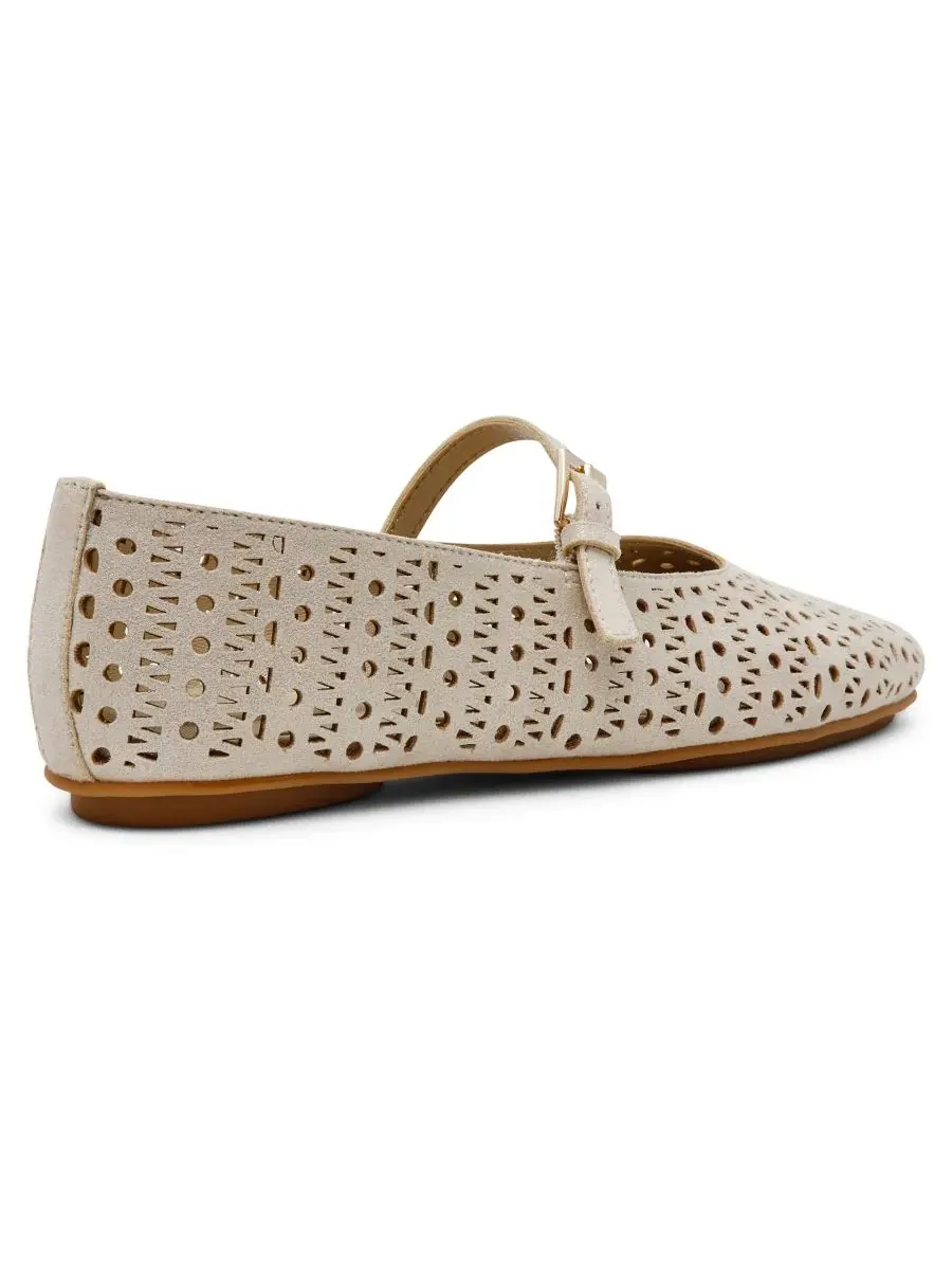 Женские туфли-лодочки с перфорацией Connie Perforated Mary Jane Flats Anne Klein — изображение 7 из 7, светлый золотистый