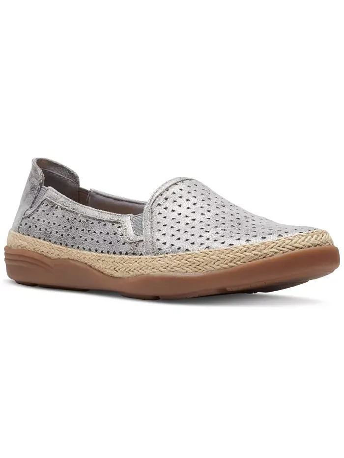 Слипоны-эспадрильи Clarks из кожи на плоской подошве